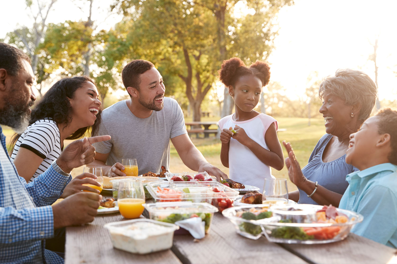 Nutritional Services photo with family eating